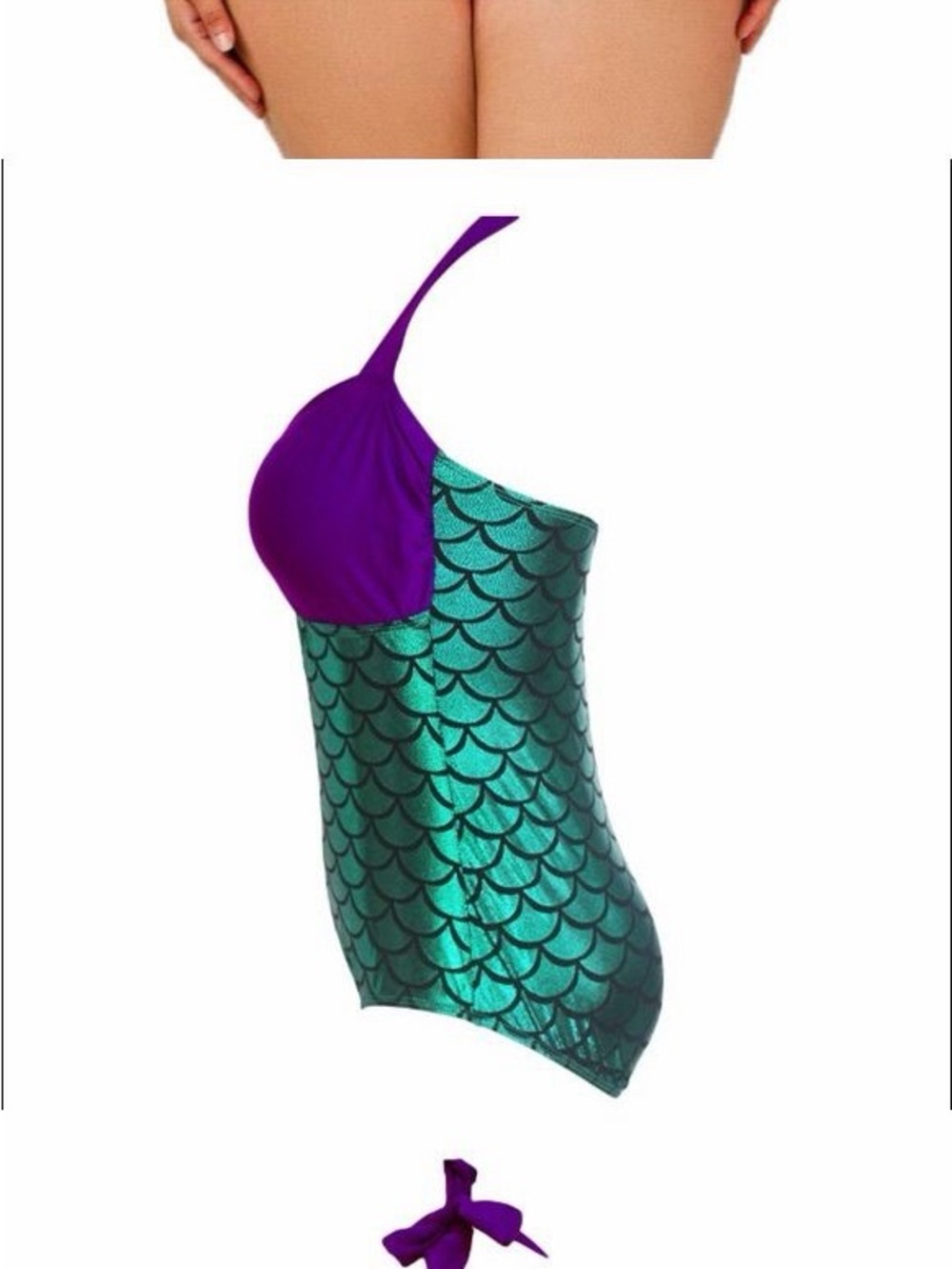 NWOT Purple and Green Mermaid One-Piece Swimsuit XXXL (20) - Picture 5 of 9